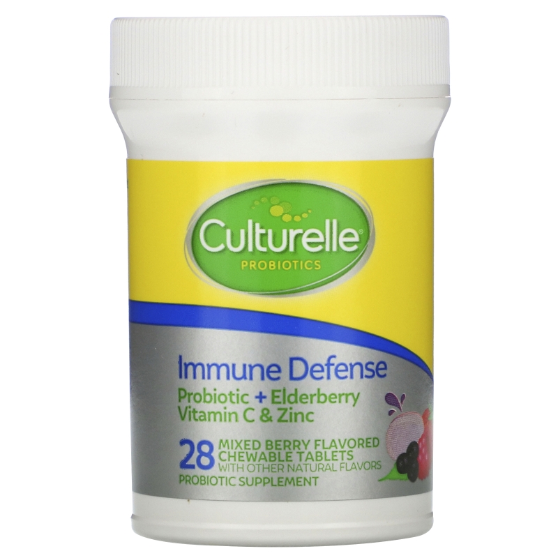 Culturelle, Probiotics, Immune Defense, Mixed Berry Flavor, 28 Chewable Tablets