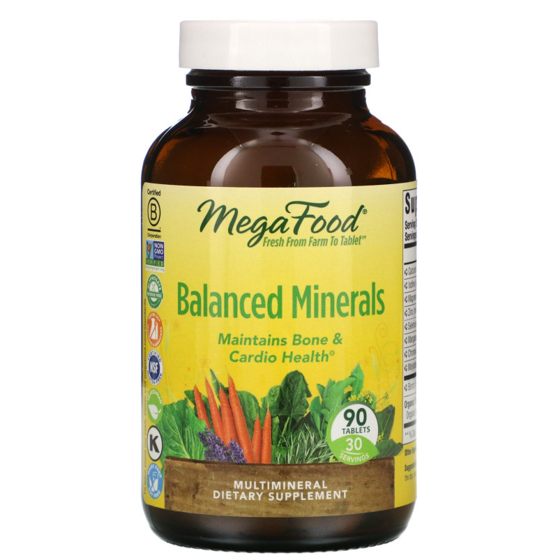 MegaFood, Balanced Minerals, 90 Tablets