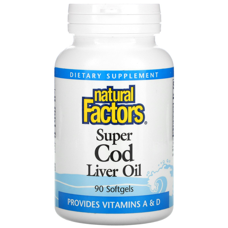 Natural Factors, Супер масло печени трески, 90 капсул