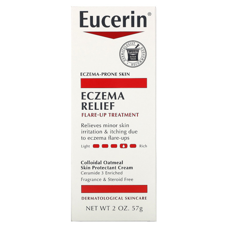 Eucerin, Eczema Relief, лечение вспышек экземы, 2 унции (57 г)