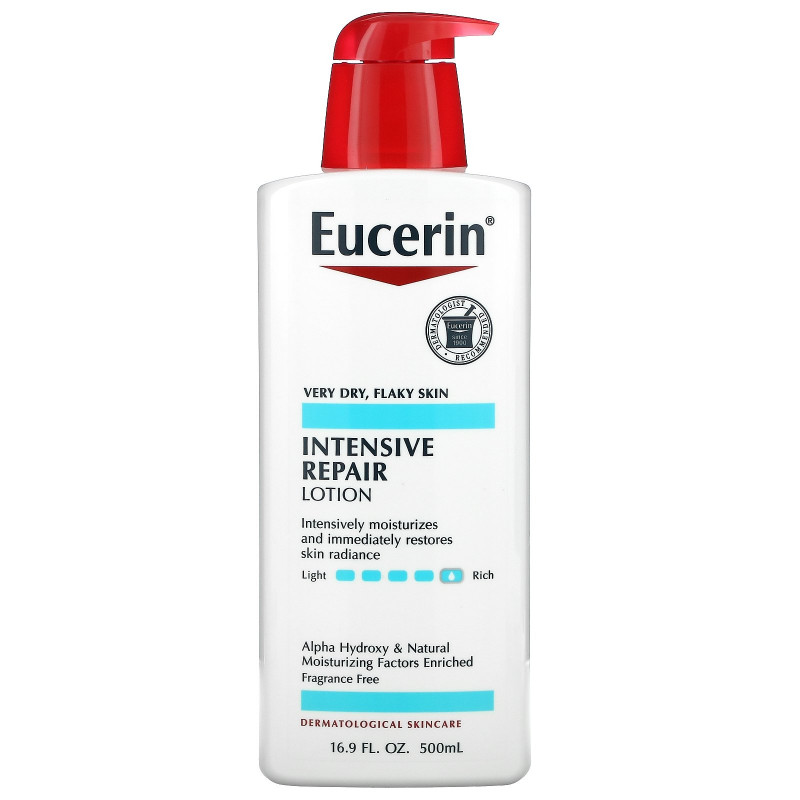 Eucerin, Интенсивное восстановление, Насыщенный лосьон, Без отдушек, 16,9 ж. унц.(500 мл)