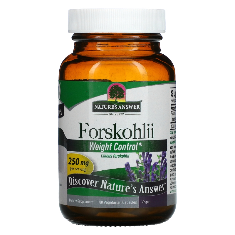 Nature's Answer, Forskohlii, 250 мг, 60 шт., вегетарианские капсулы