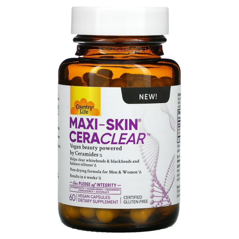 Country Life, Maxi-Skin Cera Clear, 60 Vegan Capsules