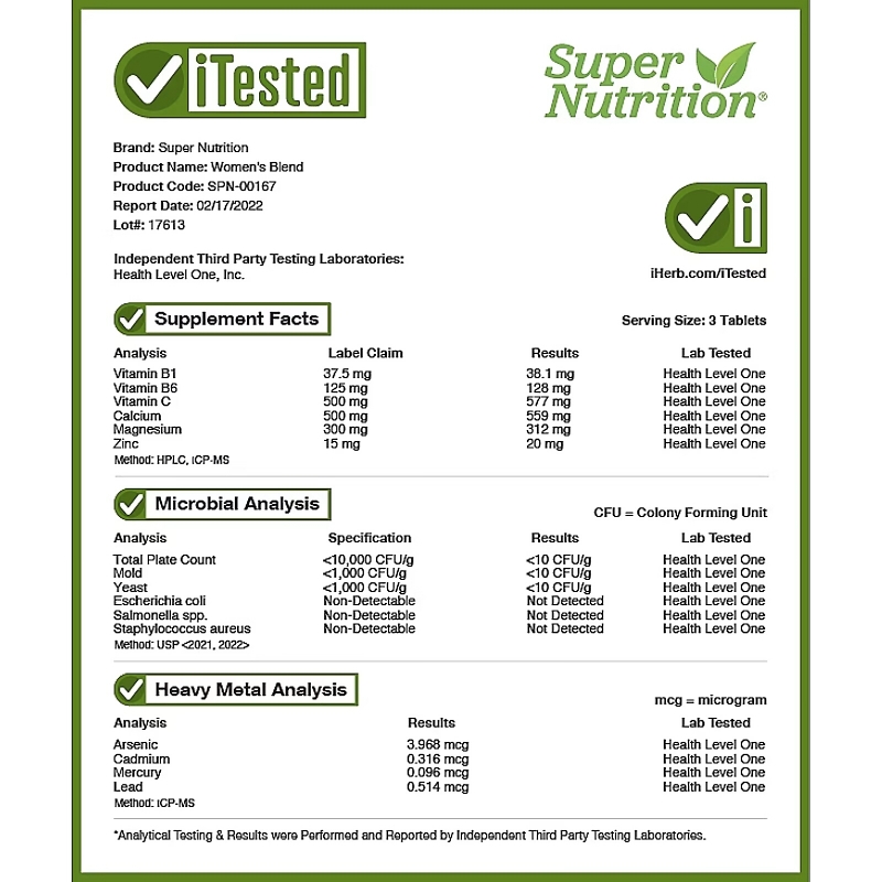 Super Nutrition, Women's Blend, Daily Multivitamin Plus Balancing Botanicals, Iron Free, 180 Tablets