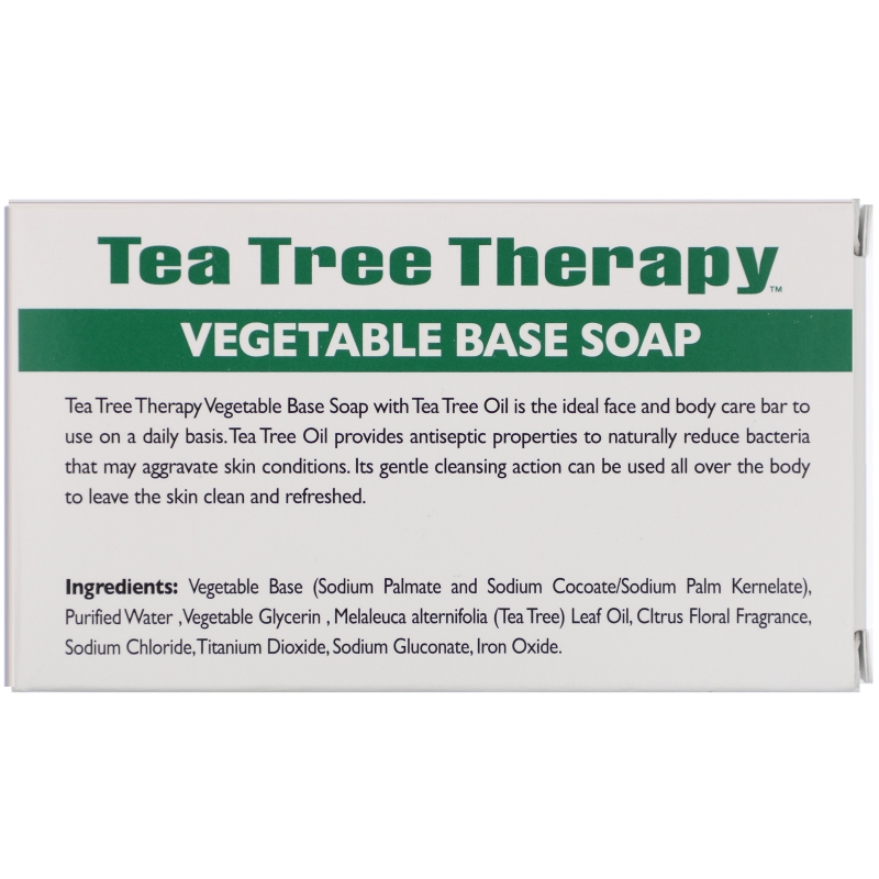 Tea Tree Therapy Vegetable Base Soap with Tea Tree Oil Bar 3.9 oz (110 g)