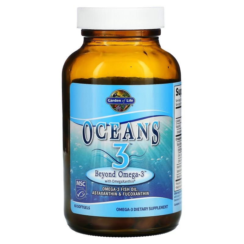 Garden of Life Oceans 3 Beyond Omega-3 с OmegaXanthin 60 капсул