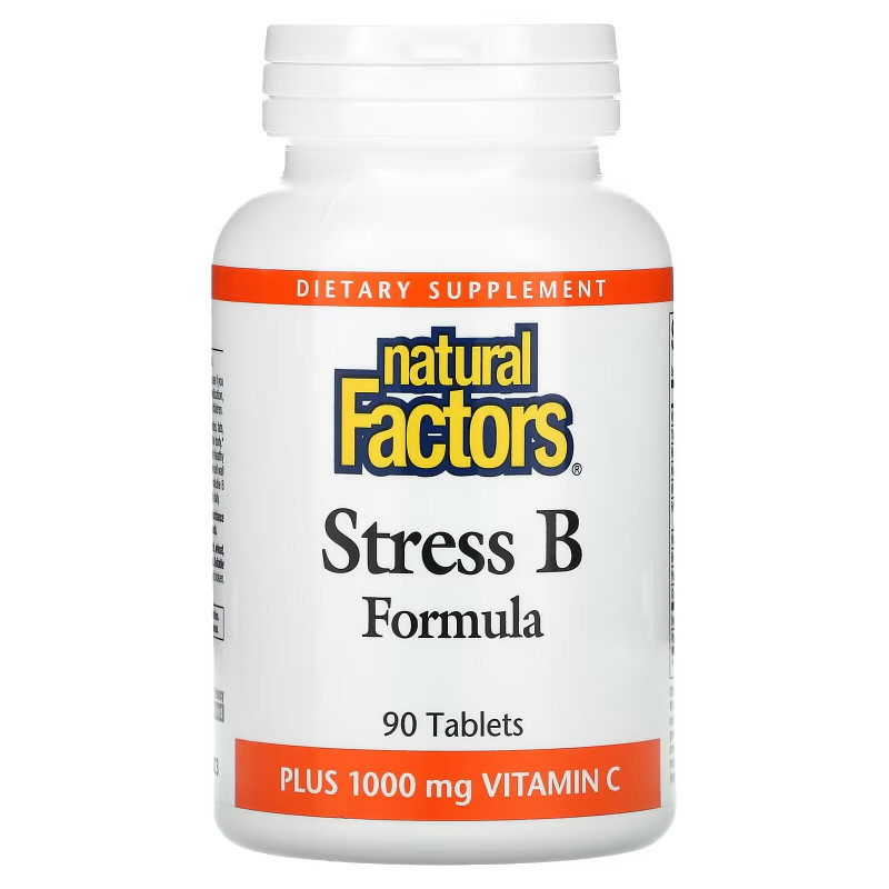 Natural Factors, Stress B Formula, Plus 1,000 mg Vitamin C, 90 Tablets