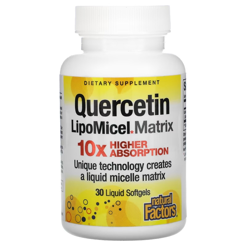 Natural Factors, Quercetin LipoMicel Matrix, 30 Liquid Softgels