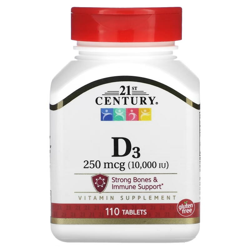 21st Century Health Care D3 Ultra Strength 10000 IU 110 Tablets