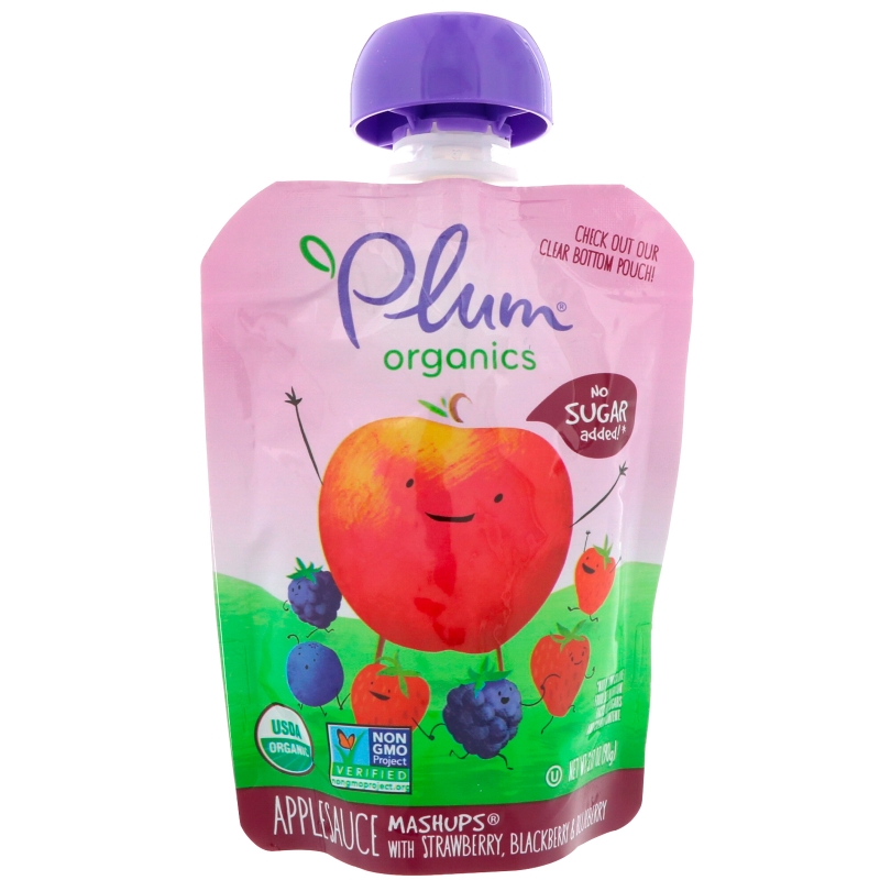 Plum Organics Органическое пюре ягоды 4 пакетика 317 унции (90 г) каждый