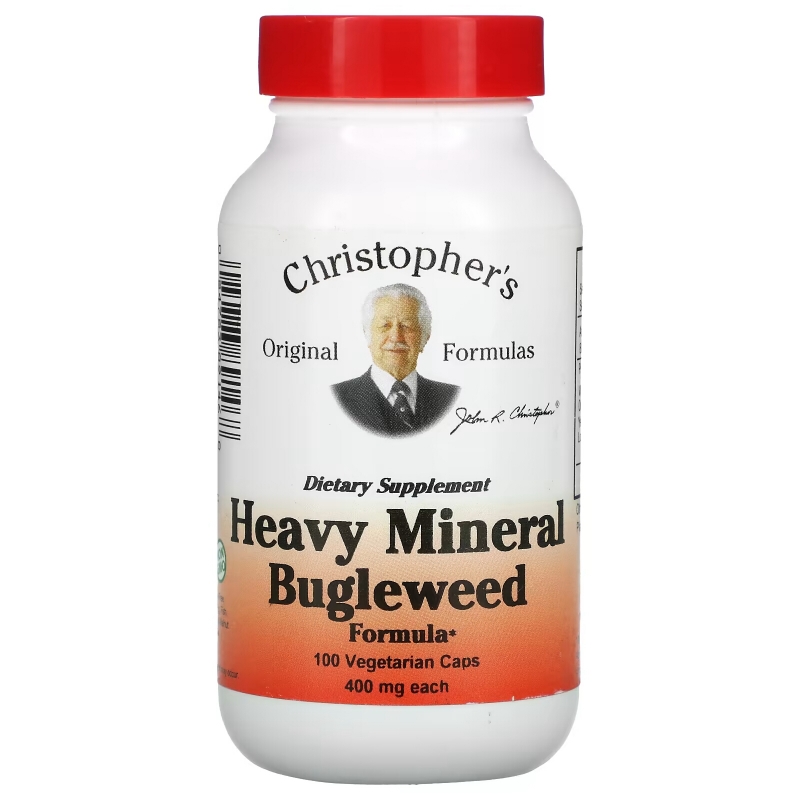 Christopher's Original Formulas, Heavy Mineral Bugleweed Formula, 400 mg, 100 Vegetarian Caps