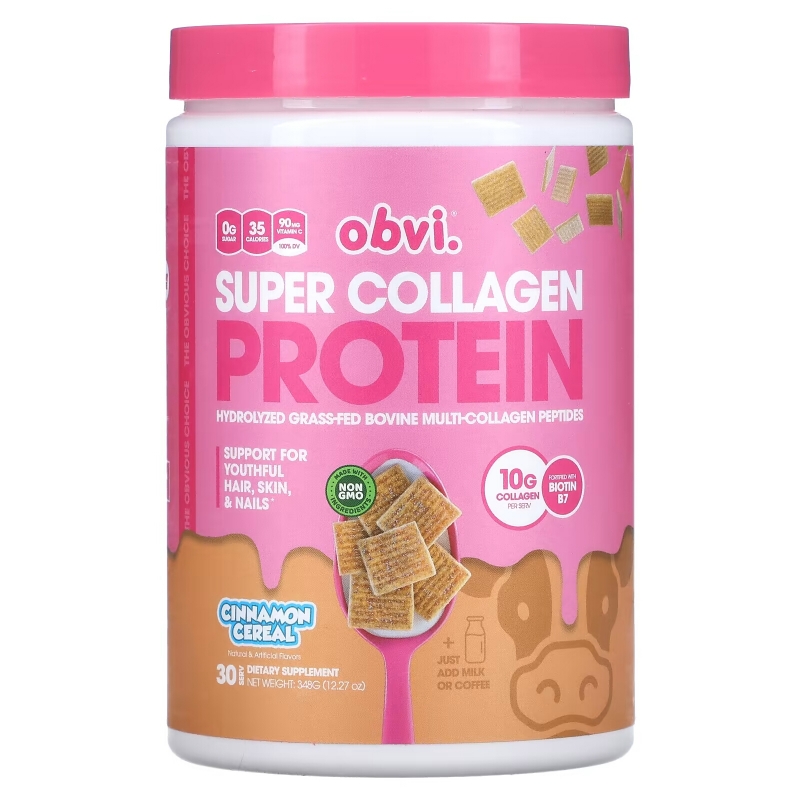 Obvi, Super Collagen Protein, Cinnamon Cereal , 12.27 oz (348 g)