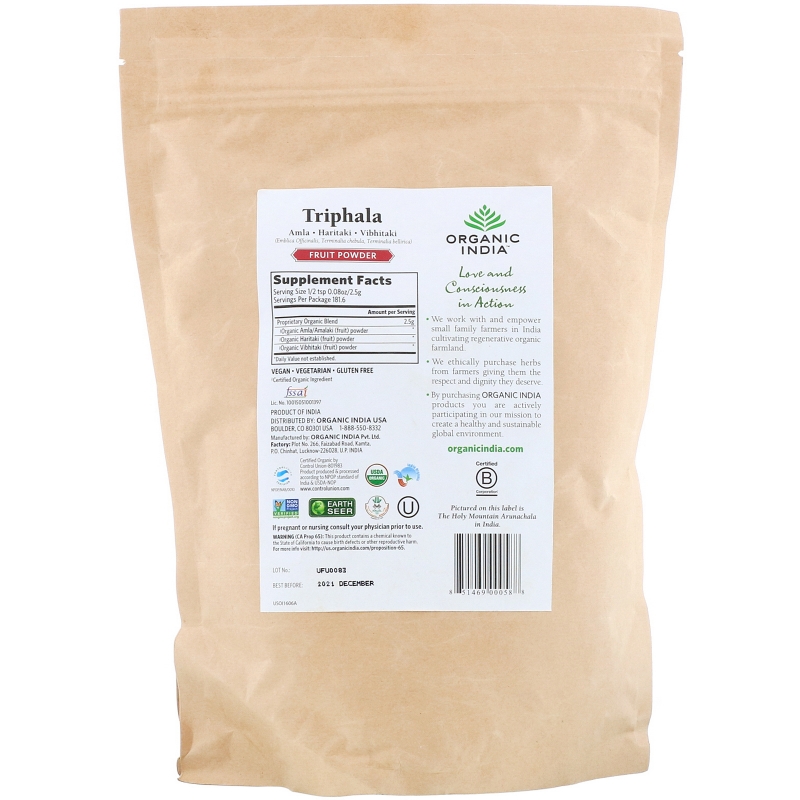 Organic India, Triphala, Fruit Powder, 16 oz (454 g)