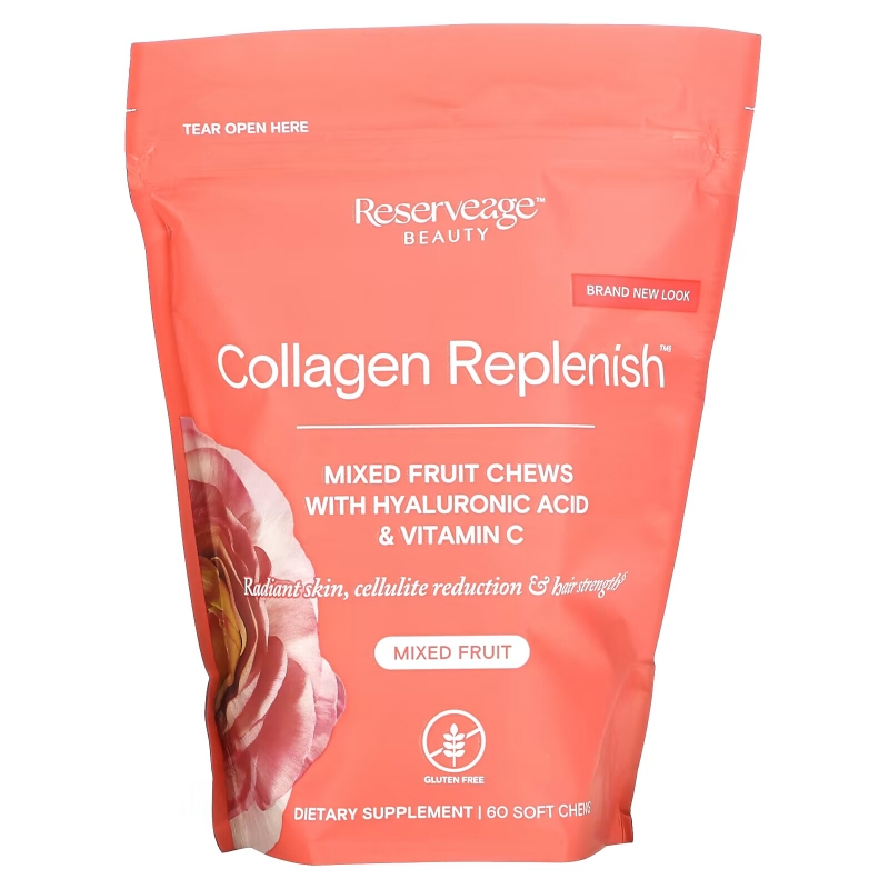 ReserveAge Nutrition, Collagen Replenish, фруктовый вкус, 60 жевательных конфет