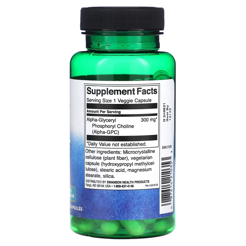 Swanson, Alpha GPC, 300 mg, 60 Veggie Capsules