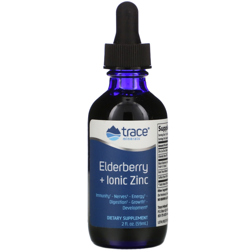 Trace Minerals Research, Elderberry + Ionic Zinc, 2 fl oz (59 ml)