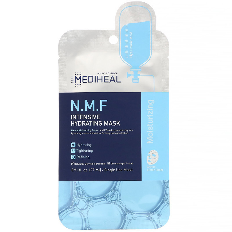 Mediheal, N.M.F Intensive Hydrating Mask, 5 Sheets, 0.91 fl oz (27 ml) Each