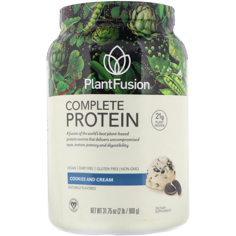 PlantFusion, Полностью растительный протеин, со вкусом крема и печенья, 2 фунта (908 г)